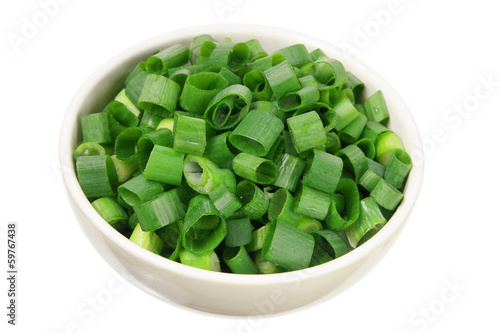 Chopped Spring Onions in Bowl