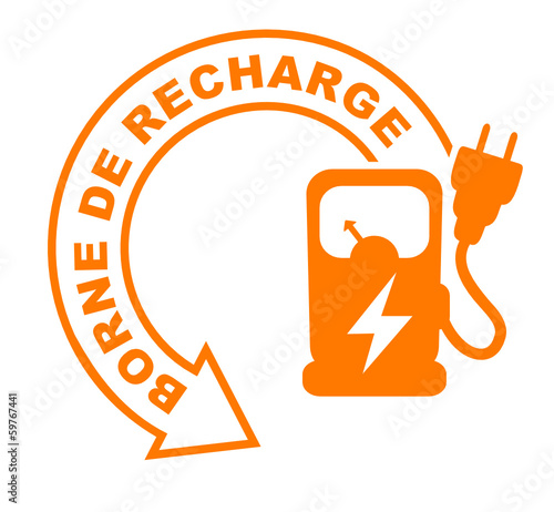 borne de recharge flèche orange