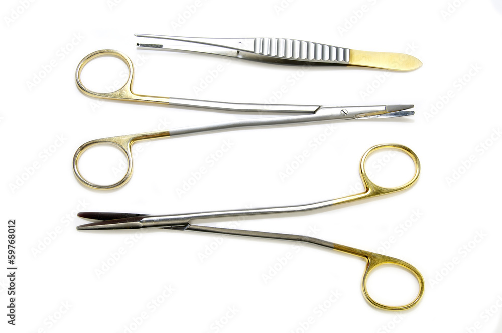 surgical instruments on white background surgical instruments on white background