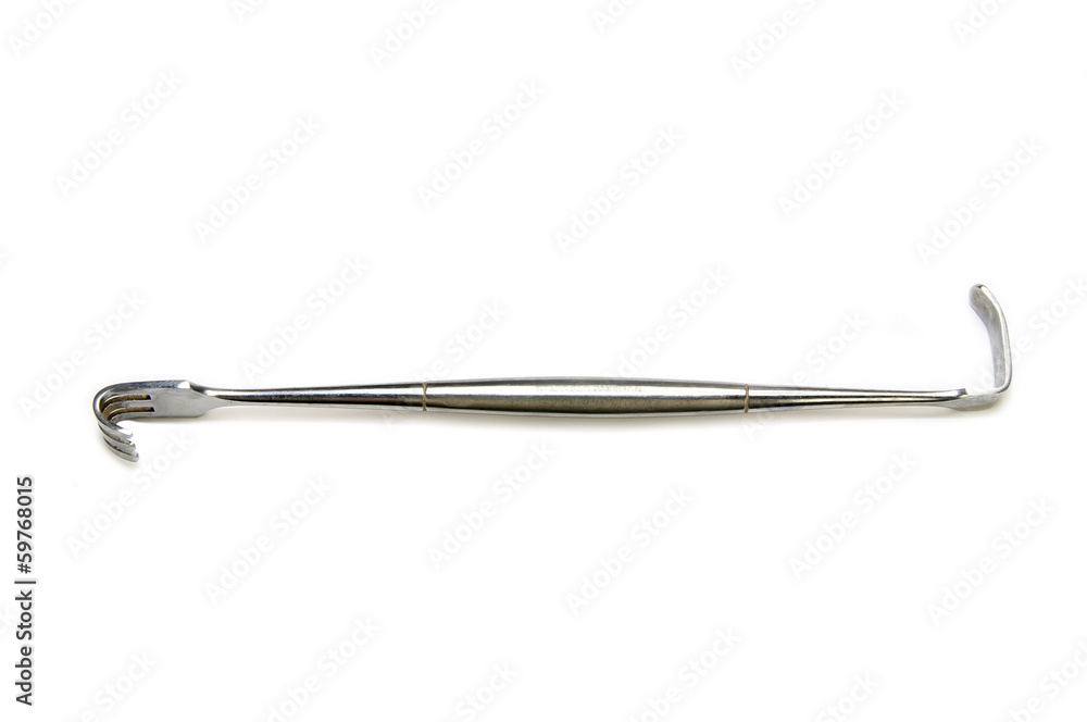 surgical instruments on white background
