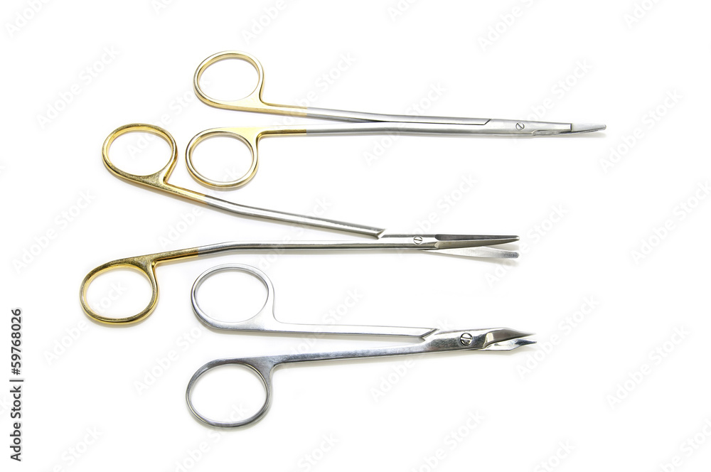 surgical instruments on white background surgical instruments on white background