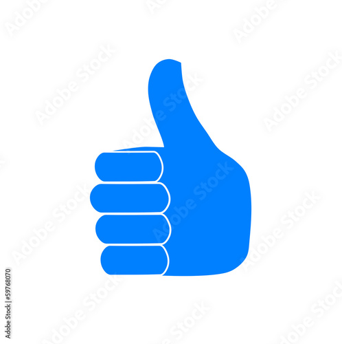 Blue like icon - vector image.