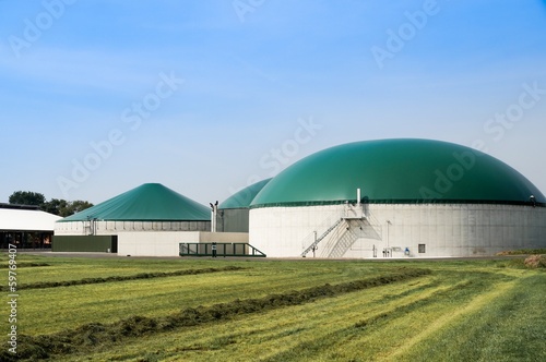 Bild auf Leinwand Biogasanlage, Gärbehälter