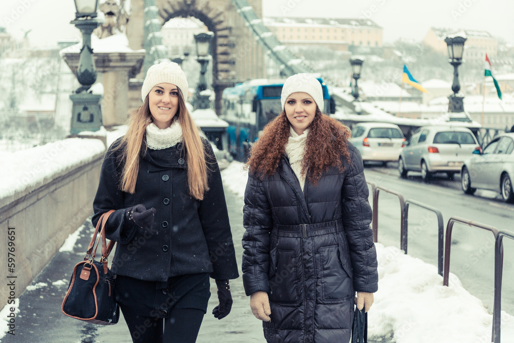 Two Women in Budapest on Winter