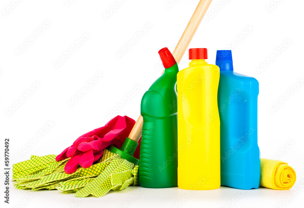 cleaning equipment isolated on white cleaning equipment isolated on white