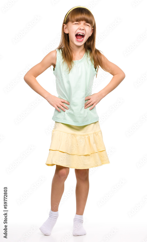 Fototapeta premium Little girl is screaming out