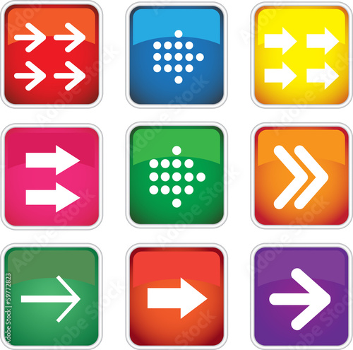 Flat arrow icons.