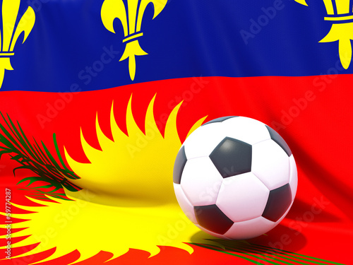 Flag of guadeloupe with football in front of it