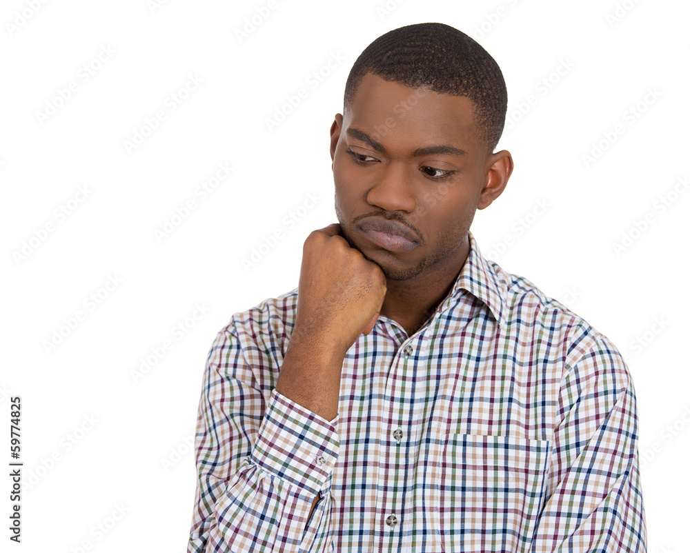 Depressed young man, thinking Depressed young man, thinking
