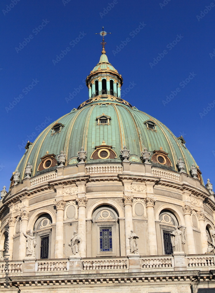 Marble Church royal dome in Copenhagen, Denmark