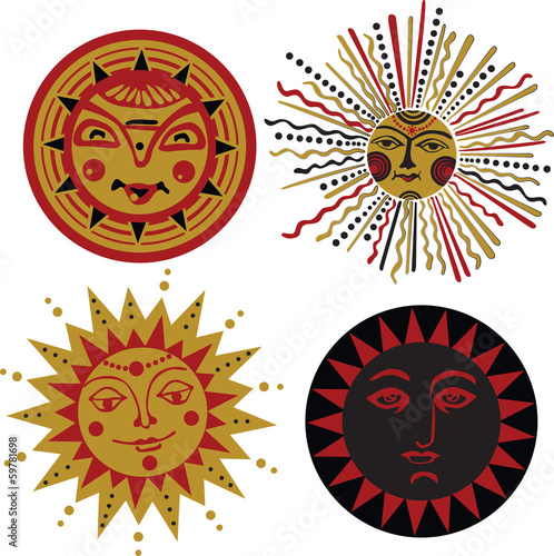 four kinds of sun in the old Russian style