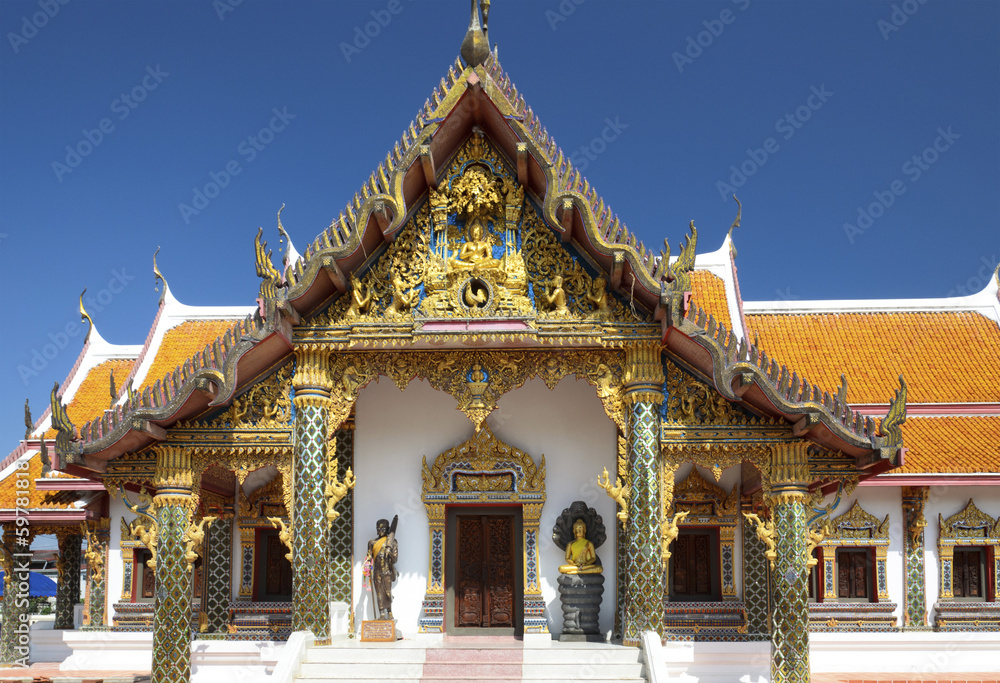 Facade of Buddhist temple in Thailand