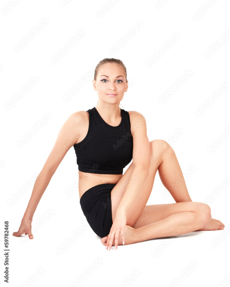 Young woman exercise yoga pose Young woman exercise yoga pose