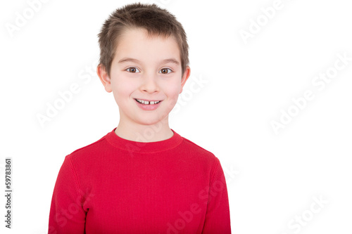 Young boy with a happy grin