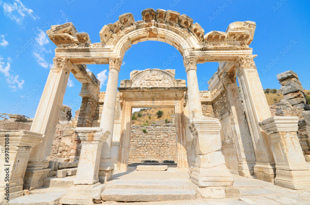 Hadrian Temple. In the ancient city of Ephesus, Turkey.