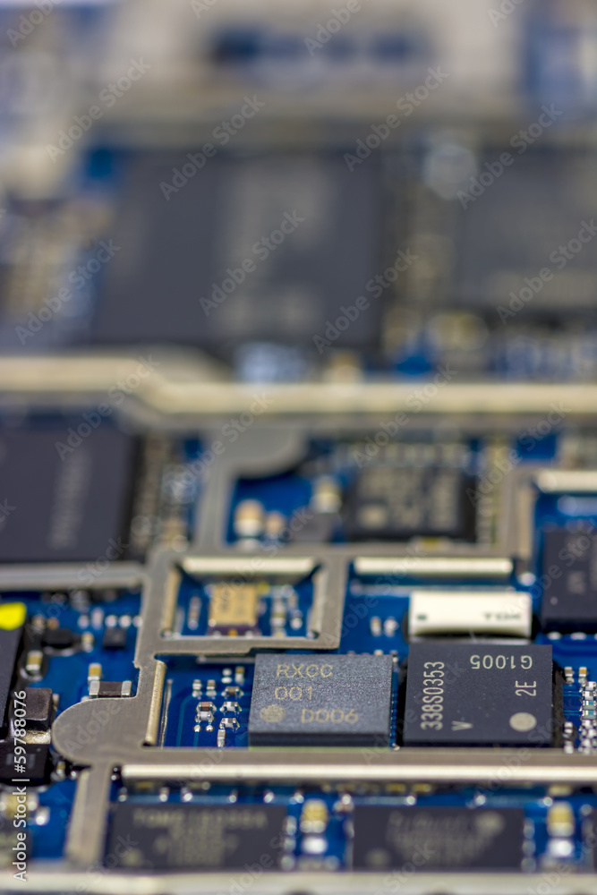 Cell Phone circuit board close up Cell Phone circuit board close up