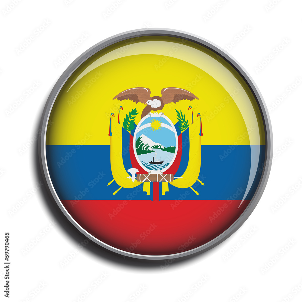 Obraz premium flag icon web button ecuador