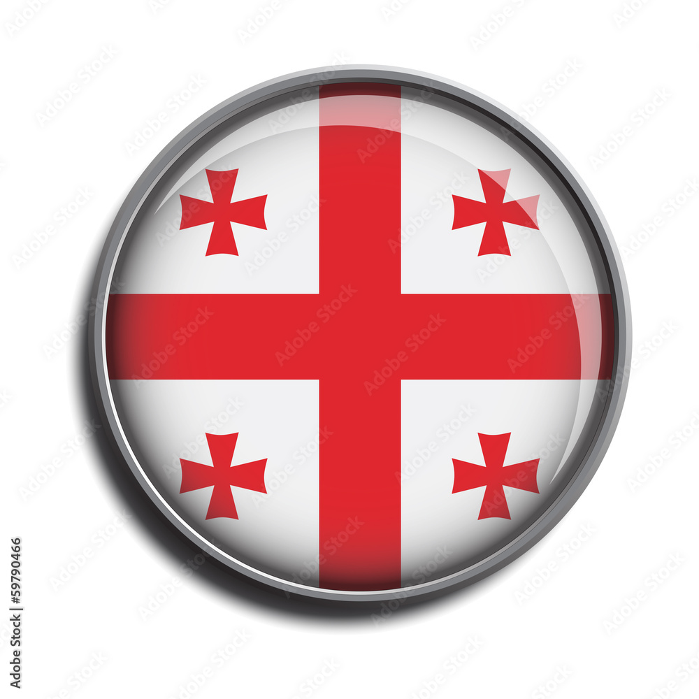Obraz premium flag icon web button georgia