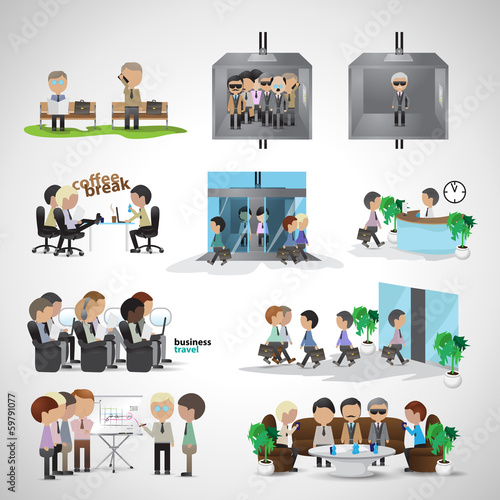 Business Peoples - Isolated On Gray Background