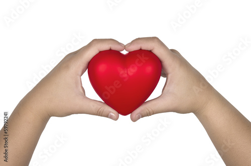 close up of woman hands holding heart