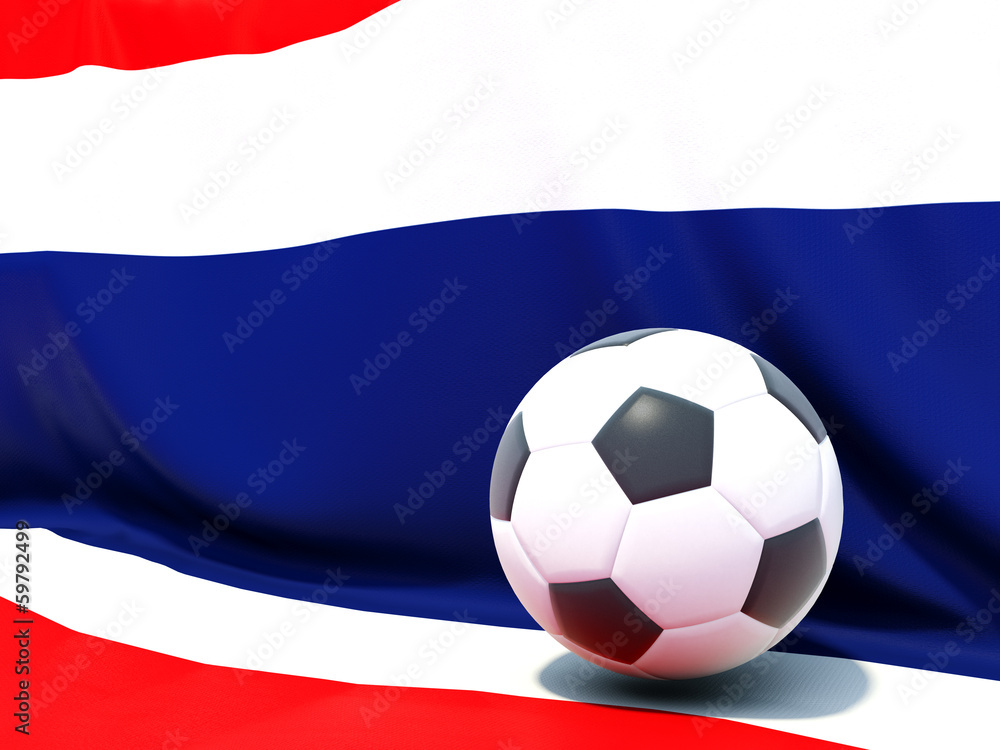 Flag of thailand with football in front of it Flag of thailand with football in front of it