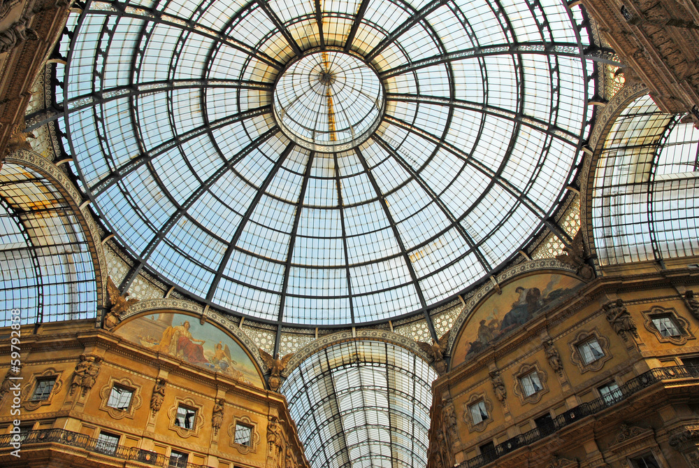 Milan Glass roof of Victor Emanuel shopping gallery