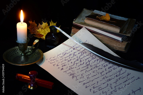 still life with vintage wri...