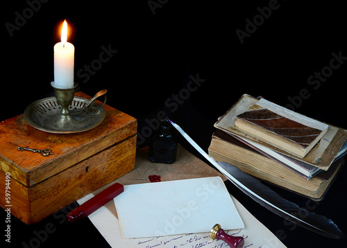 still life with vintage wri...