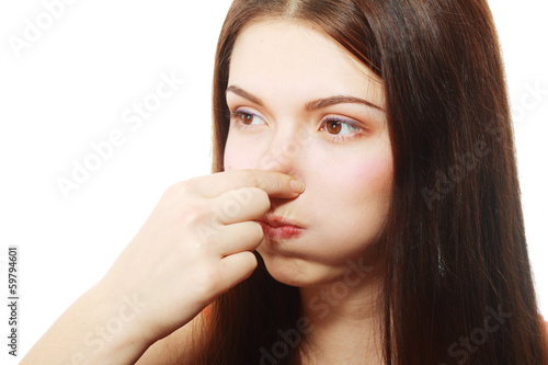 Φωτογραφία smelling something stink