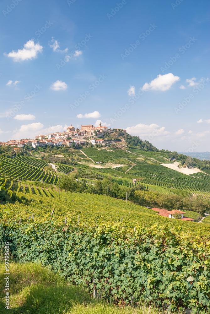 der bekannte Weinort La Morra nahe Barolo und Asti im Piemont