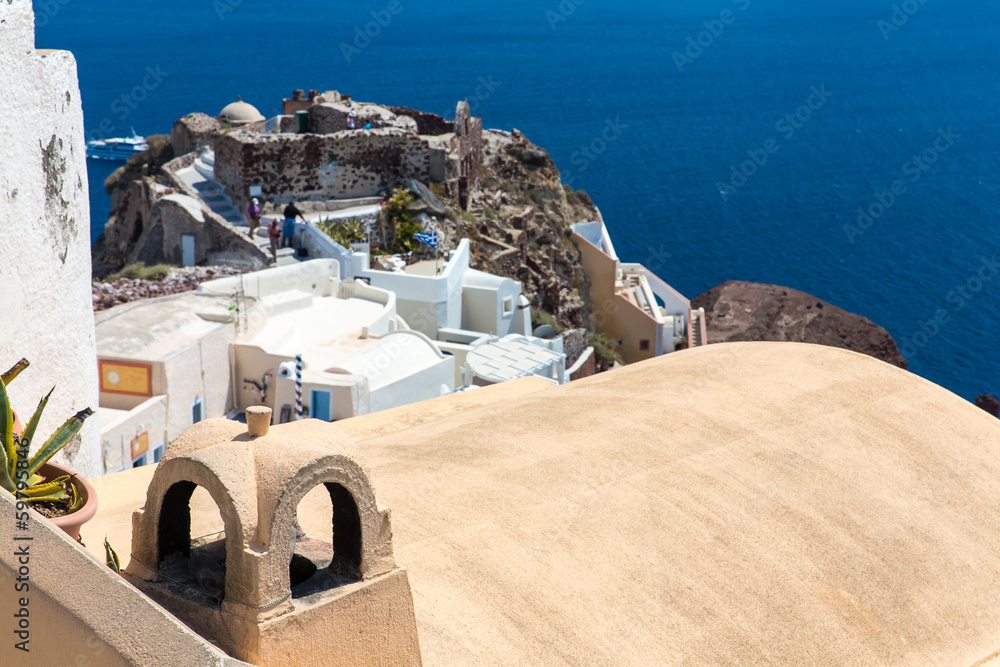 Obraz premium View of Fira town - Santorini island,Crete,Greece.