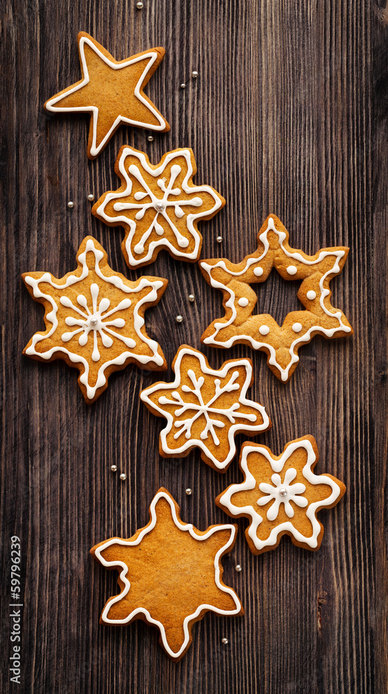 Christmas gingerbread snowflakes Christmas gingerbread snowflakes