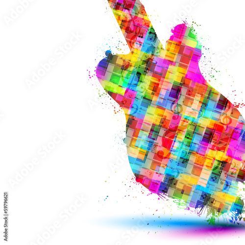Colorful music guitar background