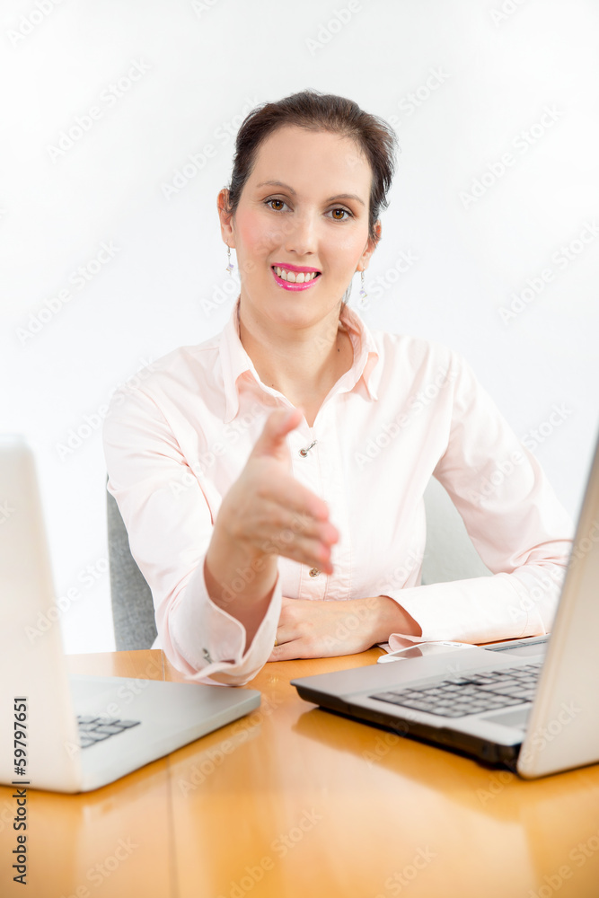 Acquaintance with the young business woman Acquaintance with the young business woman