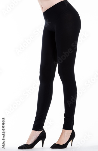 Woman legs with leggings