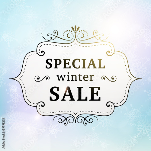 winter special sale retro poster