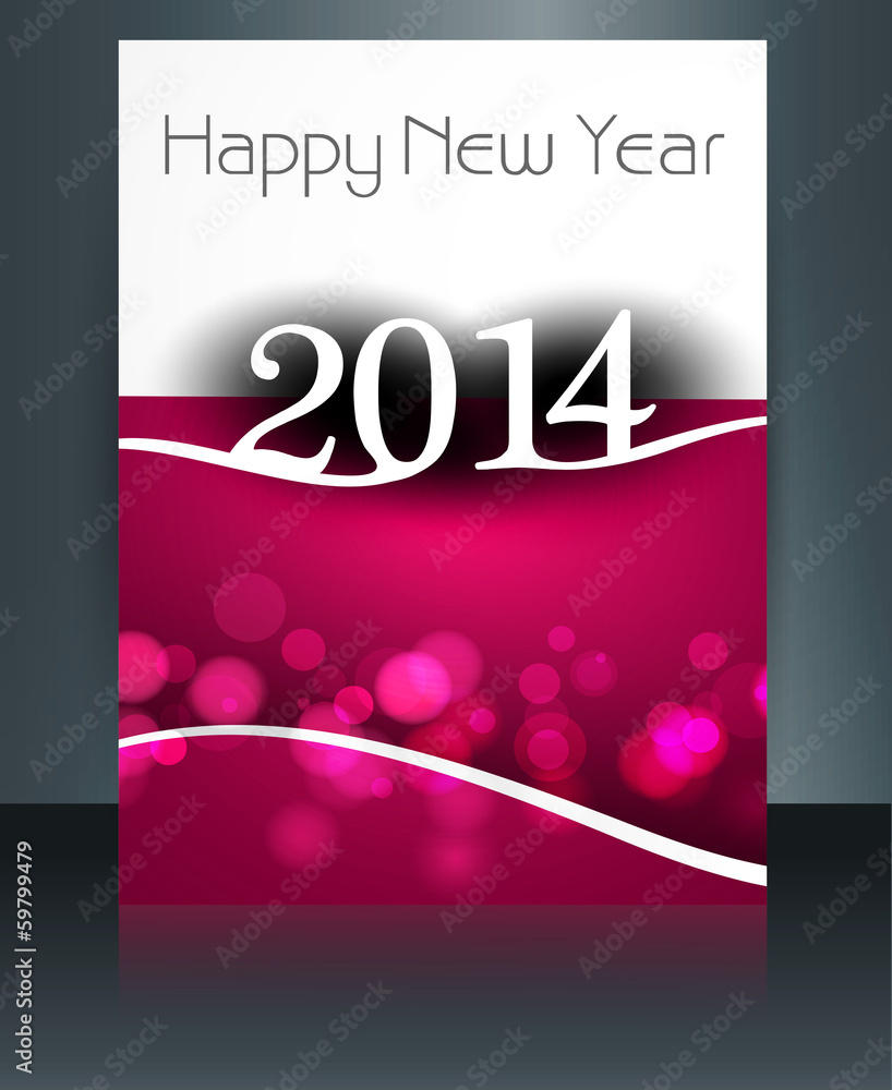 Fototapeta premium Template beautiful brochure new year 2014 colorful vector