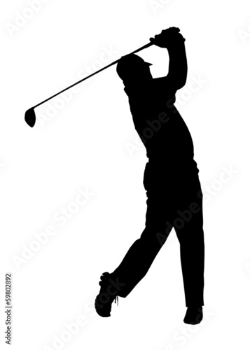 Golf Sport Silhouette - Golfer finished Tee-shot