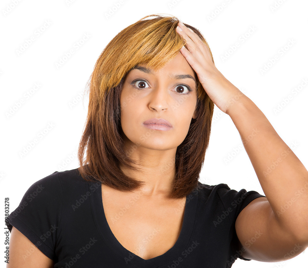 Surprise astonished woman isolated white background Surprise astonished woman isolated white background
