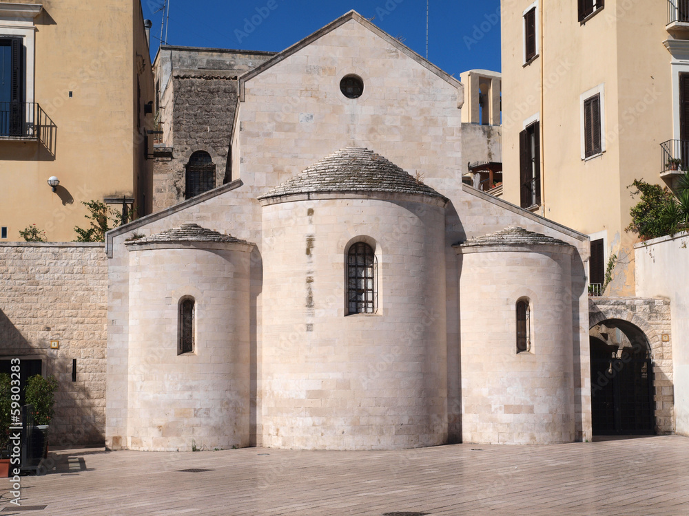 Church in Ferrarese Square, Bari, Italy.