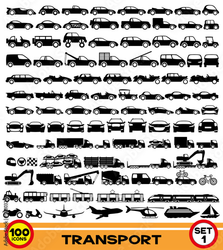 Transportation icons.