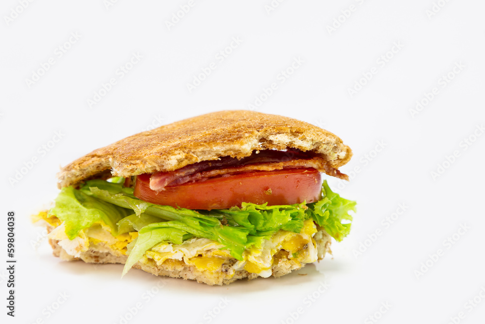 Homemade sandwich on white background Homemade sandwich on white background