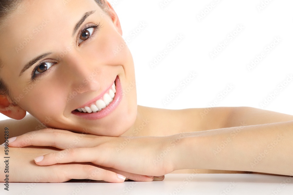 Beauty woman portrait with a perfect white smile Beauty woman portrait with a perfect white smile