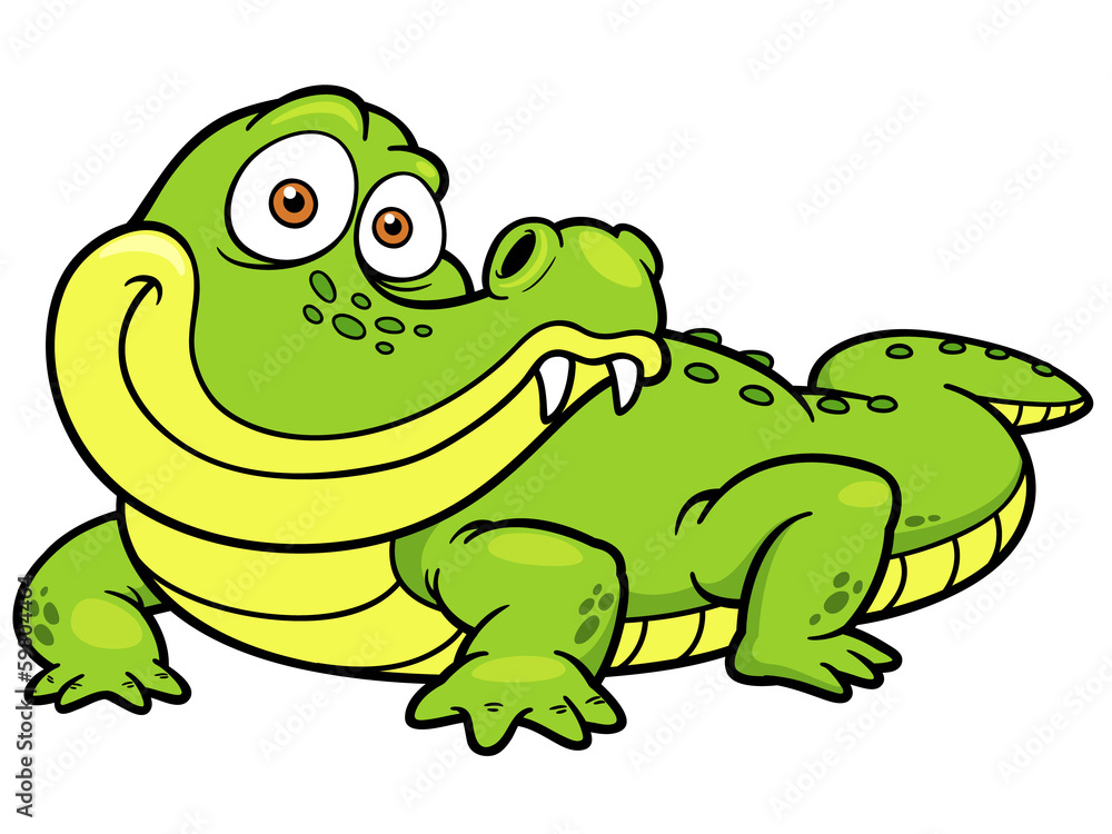 Naklejka premium Vector illustration of Cartoon crocodile