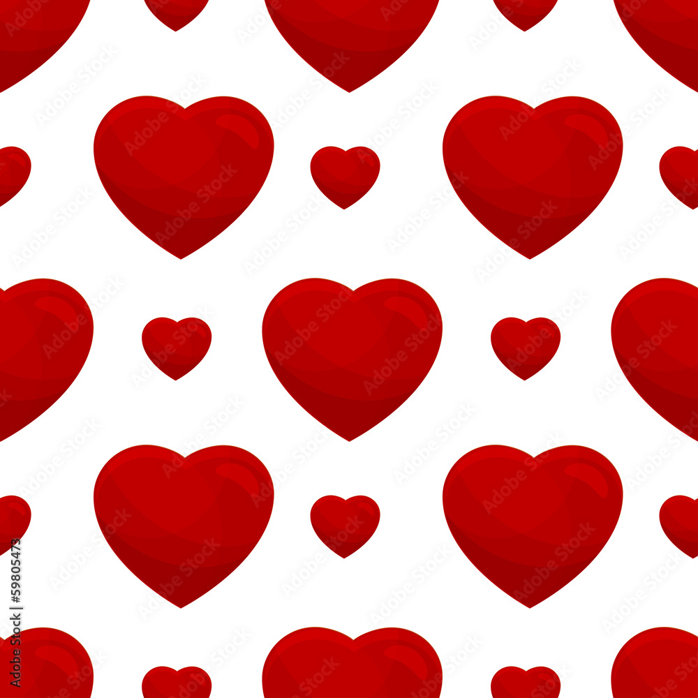 pattern from hearts on a white background.