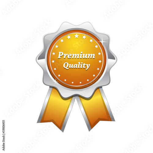 Premium Quality Orange Vector Seal Icon