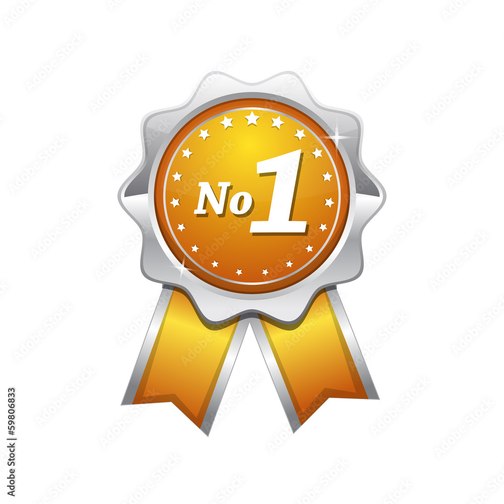 No 1 Yellow Seal vector Icon Stock-Vektorgrafik | Adobe Stock