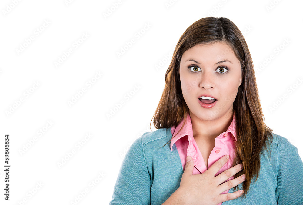 Shocked, surprised young woman in disbelief Shocked, surprised young woman in disbelief