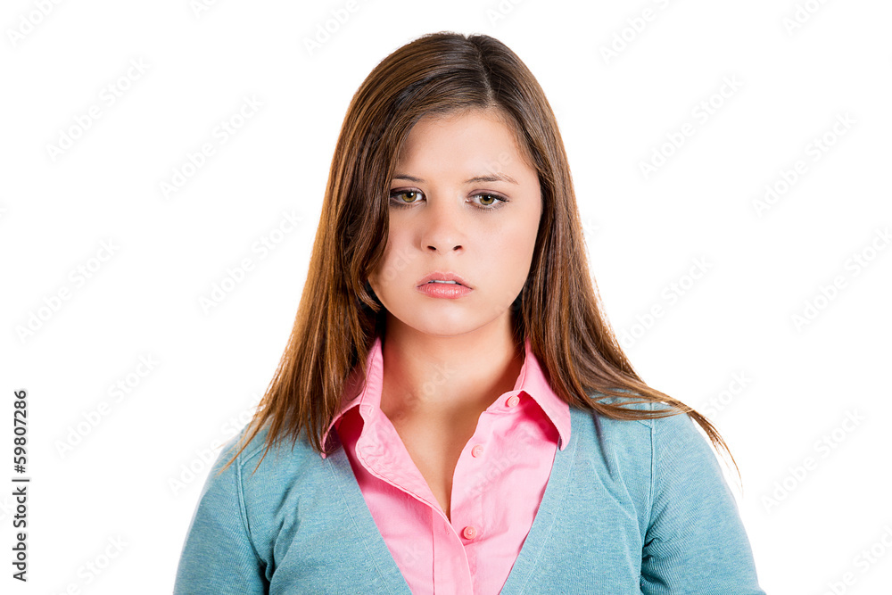 Sad, hopeless, worried young woman, unhappy about her life Sad, hopeless, worried young woman, unhappy about her life