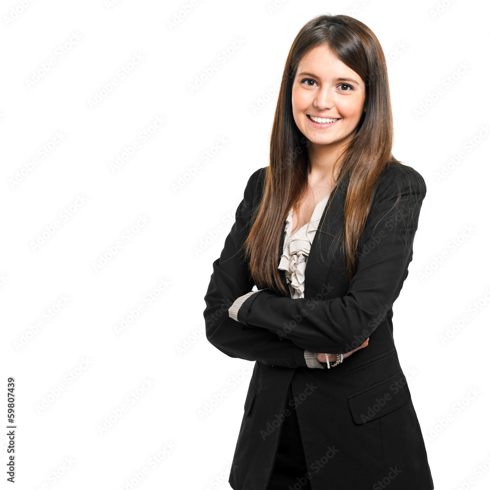 Smiling businesswoman isolated on white Smiling businesswoman isolated on white
